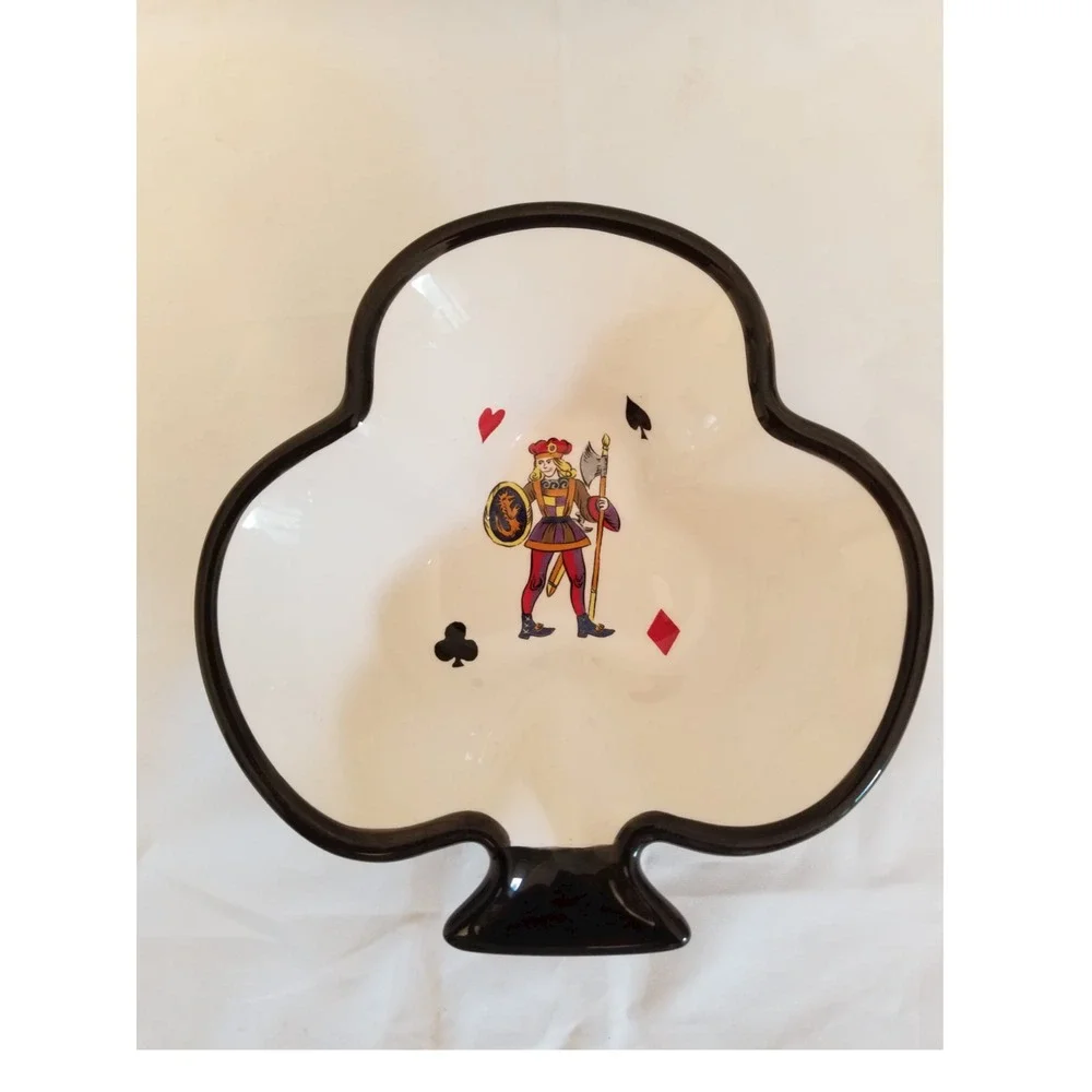 King of Hearts Tabletops Gallery Playing Cards Ceramic Snack Plates Set of 4